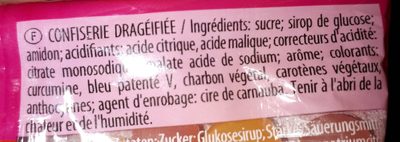 Dragibus ingredients label