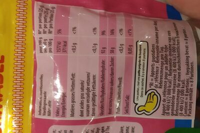 Dragibus nutrition facts table