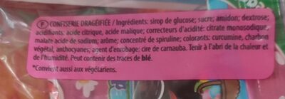 Haribo dragibus garden edition ingredients label