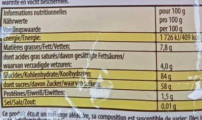 Moam nutrition facts table