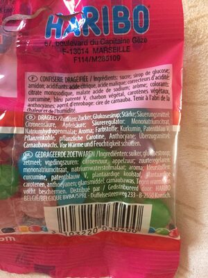 Dragibus ingredients label