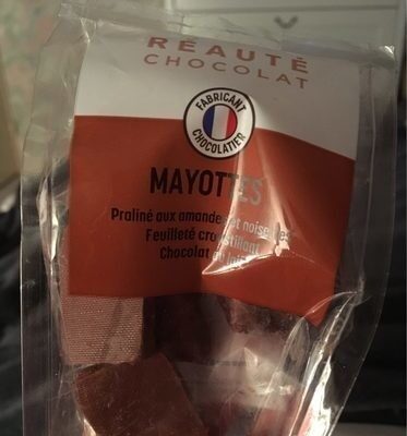 Mayottes, bonbons de chocolat front packaging
