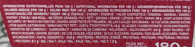 Foie Gras d'Oie Entier nutrition facts table