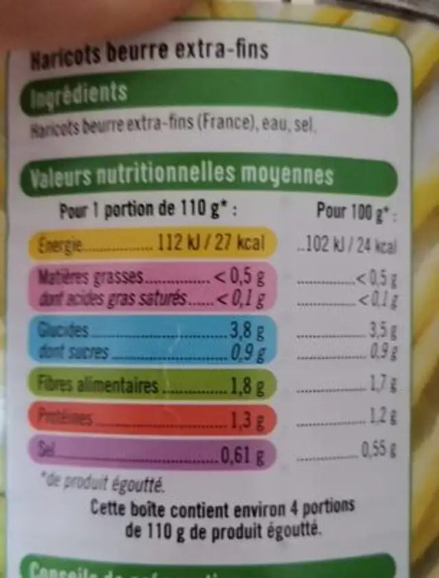 Foie gras de canard cru nutrition facts table
