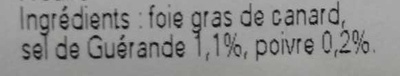Foie gras spécial terrine facile à préparer ingredients label