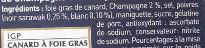 Foie gras de canard entier du Sud-Ouest, recette prestige aux 2 poivres ingredients label