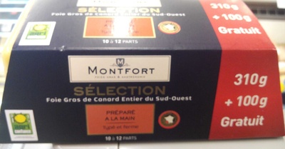 Foie gras de canard entier du Sud-Ouest préparé à la main front packaging