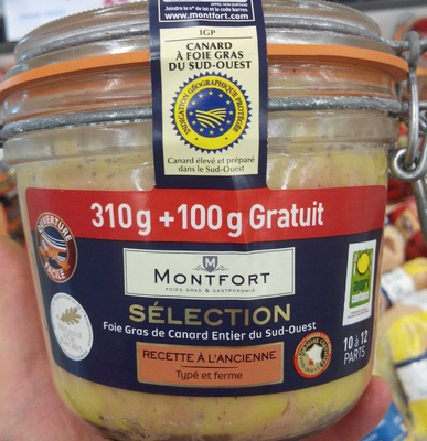 Foie gras de canard entier du Sud-Ouest, recette à l'ancienne front packaging