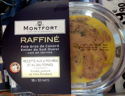 Foie gras de canard entier du Sud-Ouest, recette aux 2 poivres et au Sauternes front packaging