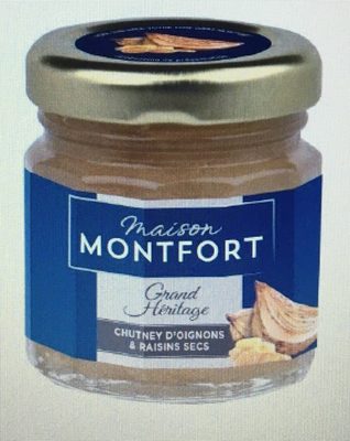 Chutney d'oignons et raisins secs front packaging