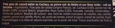 Foie gras de canard entier Création 2 ingredients label