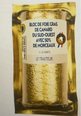 Bloc de foie gras de canard du sud-ouest avec 50% de morceaux
