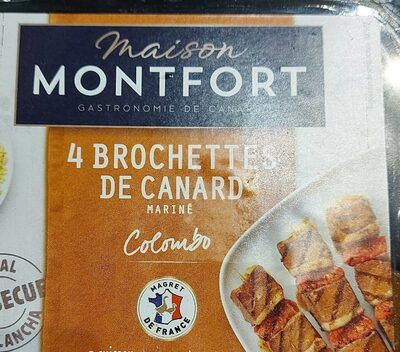 Brochettes de canard mariné Colombo