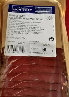 Magret de canard fumé au bois de hêtre front packaging