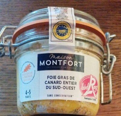 Foie gras de canard entier du sud-ouest front packaging