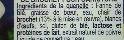 Petites quenelles brochet au naturel ingredients label