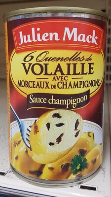 6 quenelles volaille avec morceaux de champignons