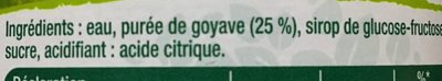 Nectar De Goyave ingredients label