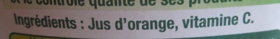 Orange douce sans pulpe ingredients label