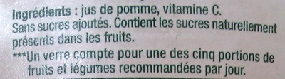 Pampryl jus de pomme ingredients label