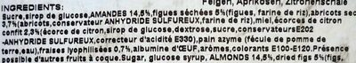 Nougats saveur crème de citron fraise - figue - abricot ingredients label