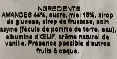 Nougat de Montélimar Dur ingredients label