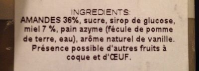 Nougat Noir ingredients label