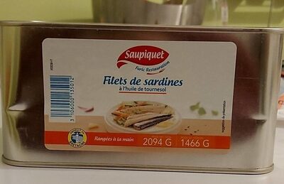 Filets de sardines à l'huile de tournesol front packaging