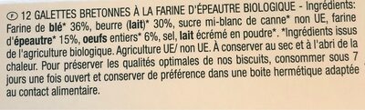 Les galettes de Pont-Aven ingredients label