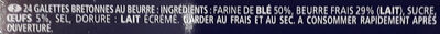 Galettes bretonnes ingredients label