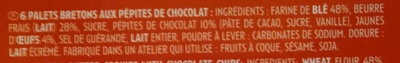 Palets de Pont-Aven au chocolat ingredients label