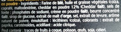 Crêperolles Cheddar ingredients label