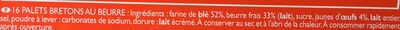 Biscuits palets de Pont Aven Traou Mad de Pont Aven ingredients label