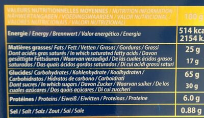 Galettes de pont aven nutrition facts table