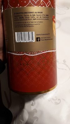 Les galettes de pont aven au rhum ingredients label