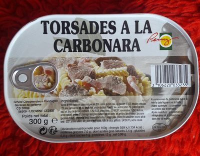 Torsades à la carbonara front packaging