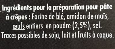 Mes crêpes aux oeufs ingredients label