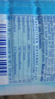 Célestins naturally sparkling mineral water nutrition facts table