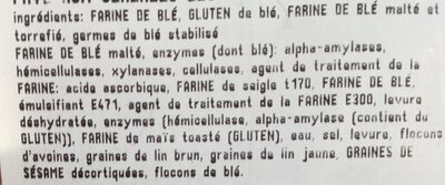 Pavé aux céréales ingredients label