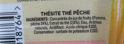 Thésite pêche ingredients label