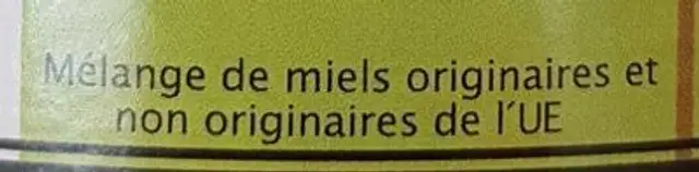 Miel d'Acacia Bio ingredients label