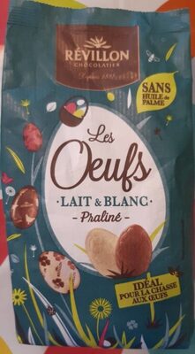 Les œufs lait & blanc - praliné front packaging