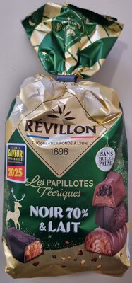 Les Papillotes Féeriques Noir 70% & Lait front packaging