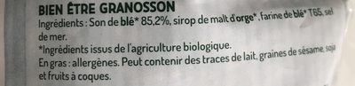 Granosson son de blé ingredients label