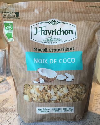 Muesli croustillant noix de coco front packaging
