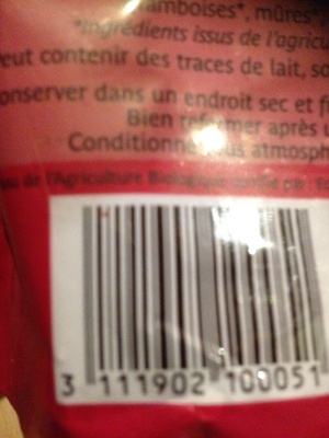 Muesli bio croustillant chocolat fruits rouges