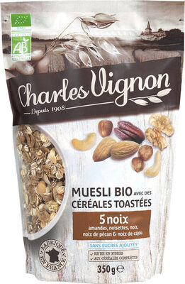 Muesli bio céréales toastées 5 noix