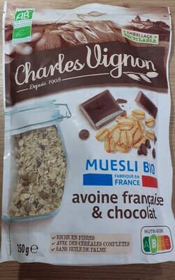 Muesli bio avoine française et chocolat