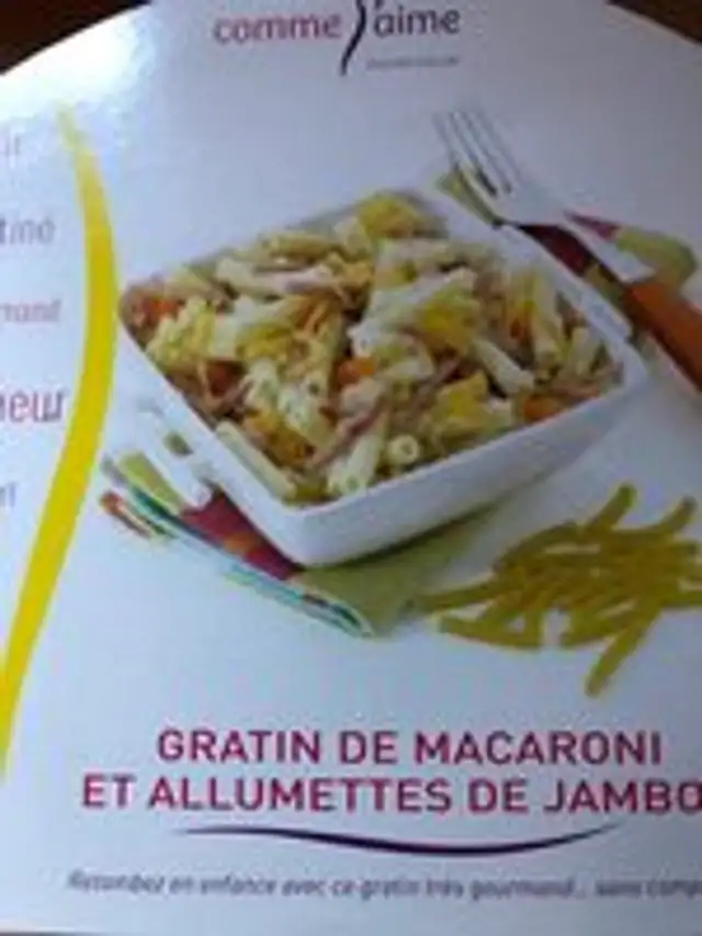 Gratin de Macaroni et Allumettes de Jambon