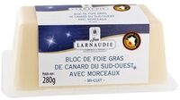 BLOC DE FOIE GRAS DE CANARD 30% MORCEAUX DU SUD-OUEST mi-cuit